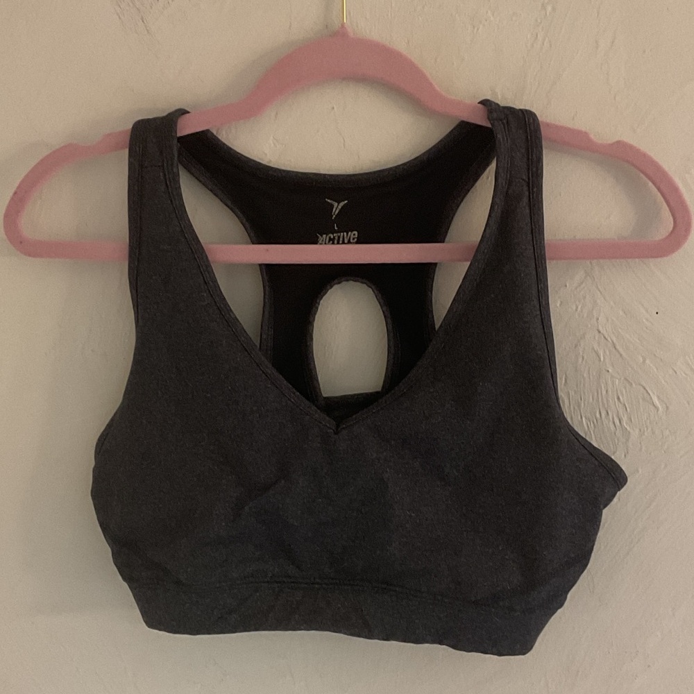 Sale! Active by Old Navy Racerback Sports Bra, Size L, Gray